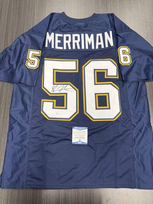 Shawn Merriman Signed San Diego Chargers Custom Jersey Beckett COA