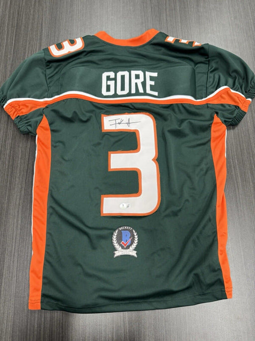 Frank Gore Signed Miami Hurricanes Custom Jersey Beckett COA
