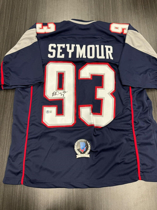 Richard Seymour Signed New England Patriots Custom Jersey Beckett COA