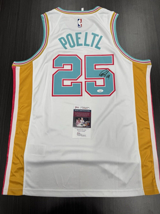 Jakob Poeltl Signed San Antonio Spurs Jersey JSA COA