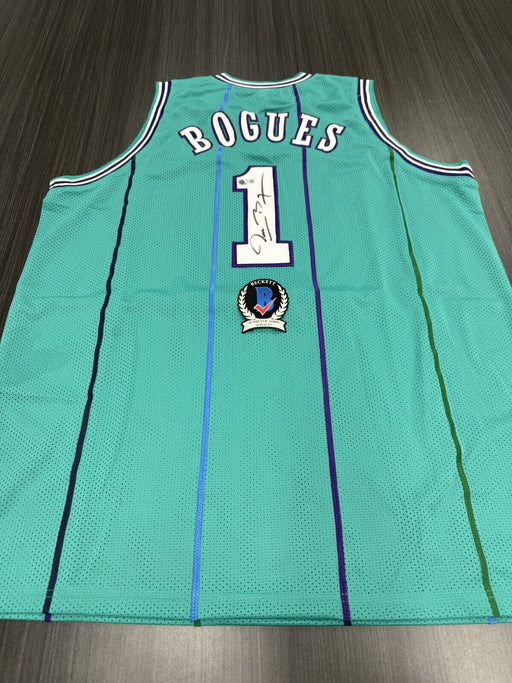 Muggsy Bogues Signed Charlotte Hornets Custom Jersey Beckett COA