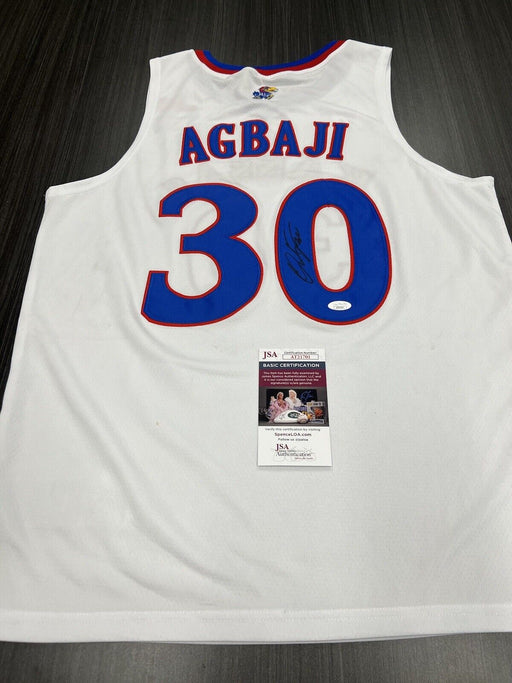 Ochai Agbaji Signed Kansas JayHawks Jersey JSA COA