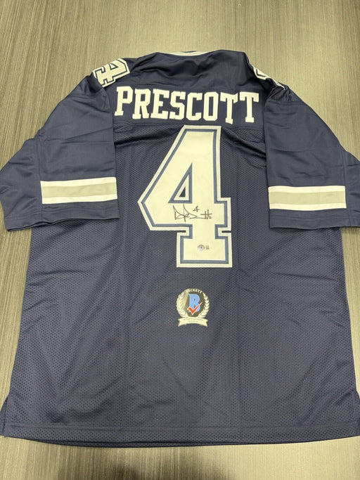 Dak Prescott Signed Dallas Cowboys Custom Jersey Beckett COA