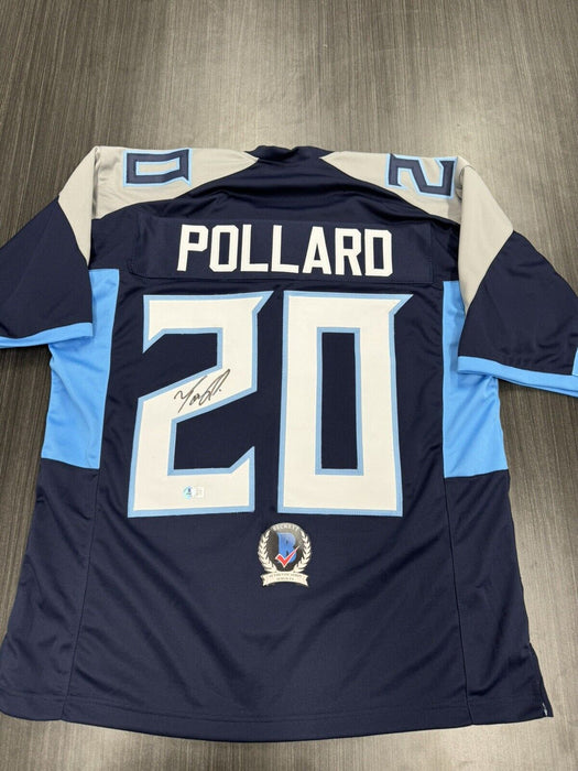 Tony Pollard Signed Tennessee Titans Custom Jersey Beckett COA