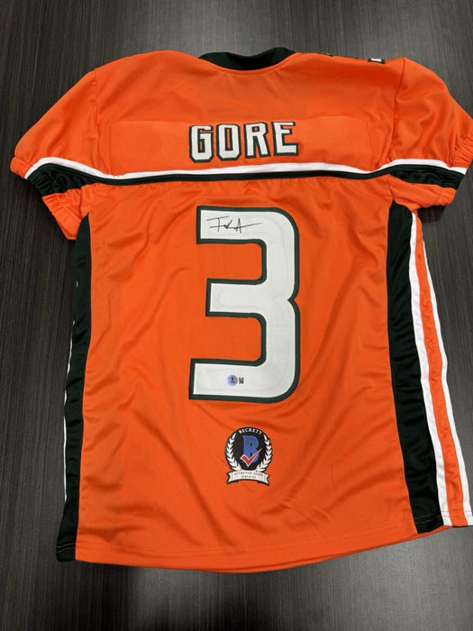 Frank Gore Signed Miami Hurricanes Custom Jersey Beckett COA