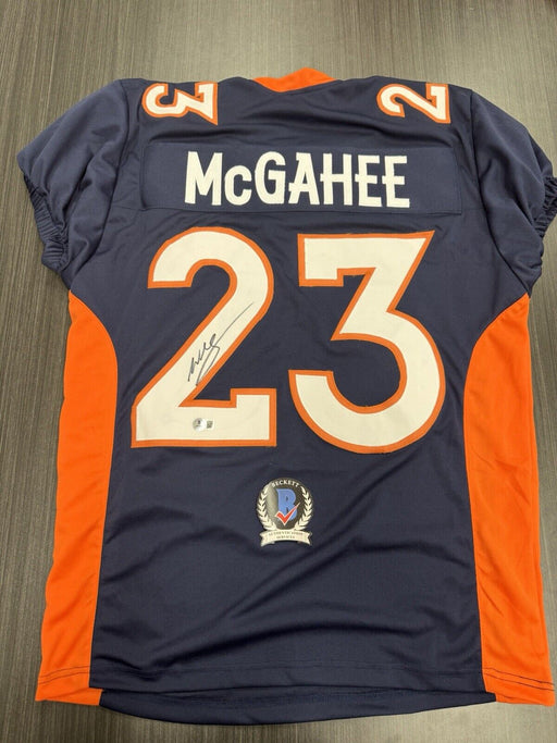 Willis McGahee Signed Denver Broncos Custom Jersey Beckett COA