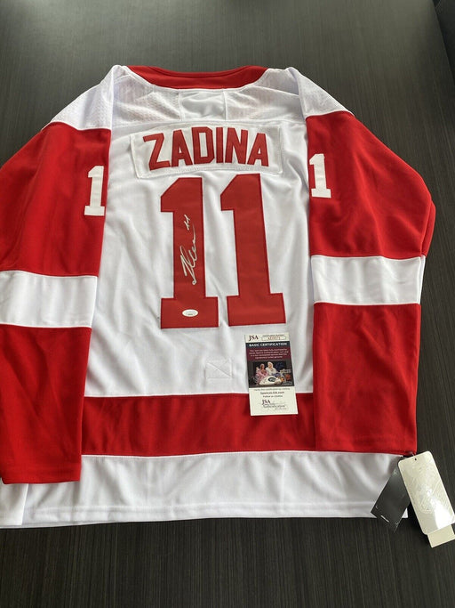 Filip Zadina Signed Detroit Red Wings Jersey JSA COA