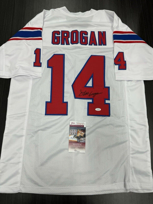 Steve Grogan Signed New England Patriots Custom Jersey JSA COA