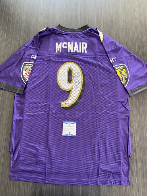 Steve McNair Signed Custom Baltimore Ravens Jersey Beckett COA