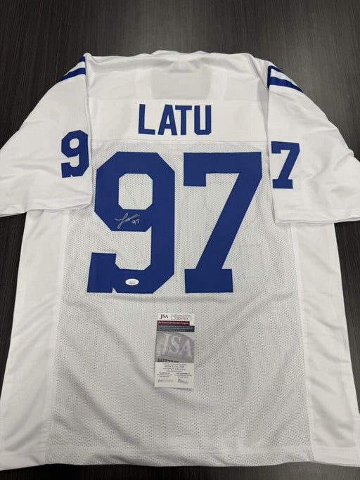 Laiatu Latu Signed Indianapolis Colts Custom Jersey JSA COA