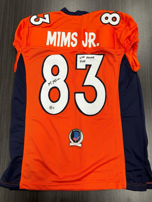 Marvin Mims Signed Denver Broncos Custom Jersey Beckett COA