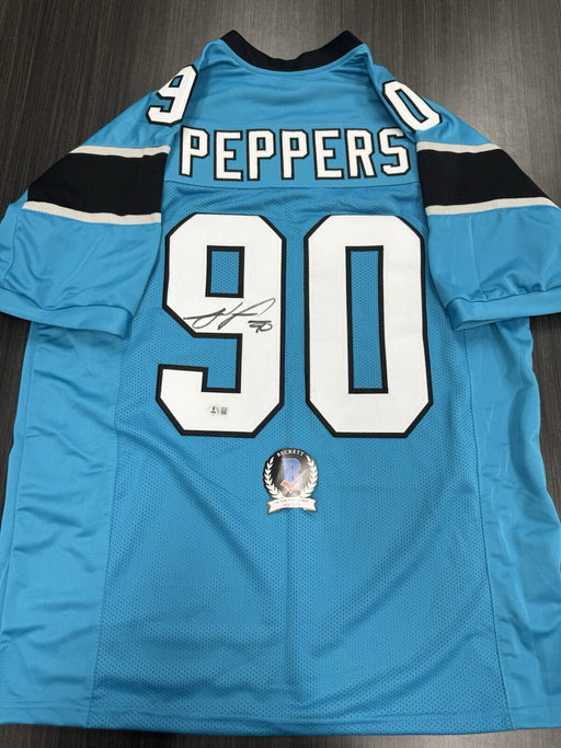 Julius Peppers Signed Carolina Panthers Custom Jersey Beckett COA
