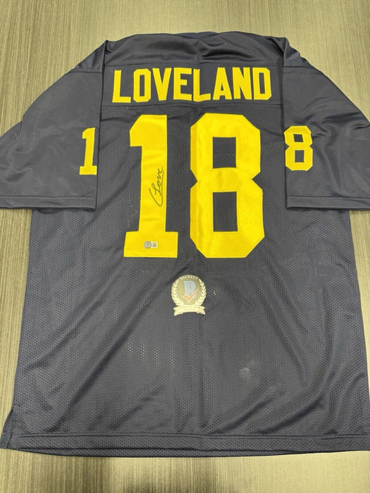 Colston Loveland Signed Michigan Wolverines Custom Jersey Beckett COA