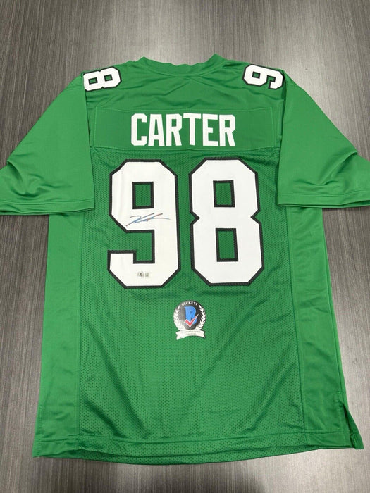 Jalen Carter Signed Philadelphia Eagles Custom  Jersey Beckett COA