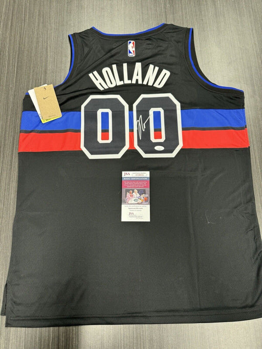 Ron Holland Signed Detroit Pistons Jersey JSA COA