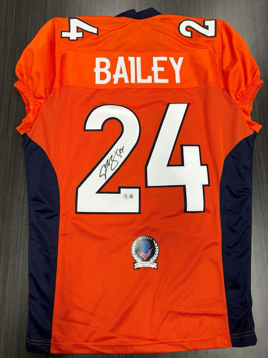 Champ Bailey Signed Denver Broncos Custom Jersey Beckett COA