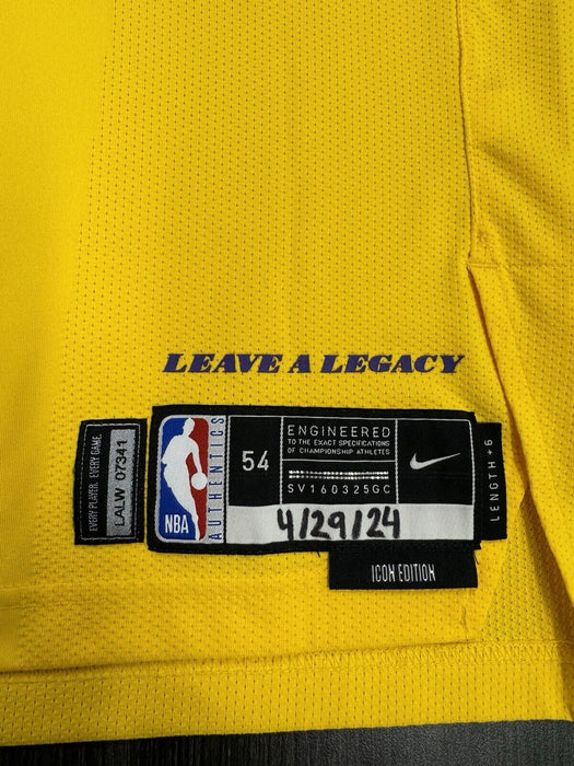 Anthony Davis Lakers 2024 NBA Game Used Jersey Meigray LOA Worn 3 Games