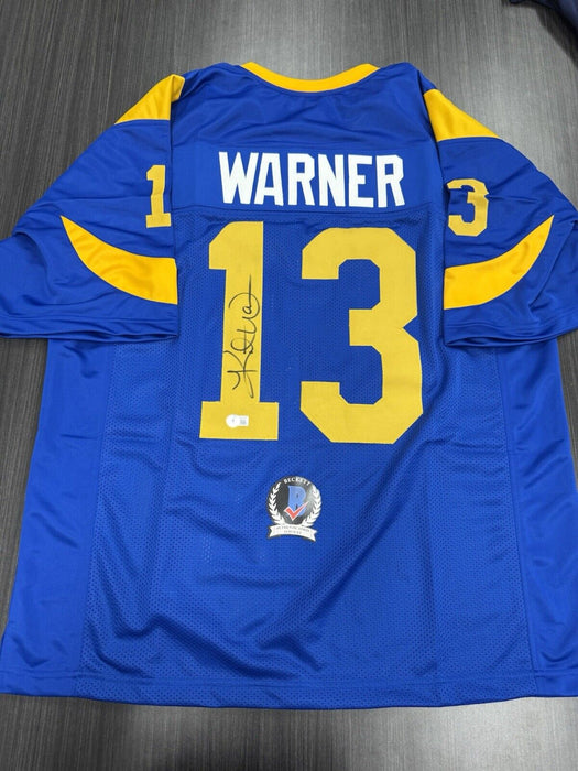 Kurt Warner Signed St Louis Rams Custom Jersey Beckett COA 