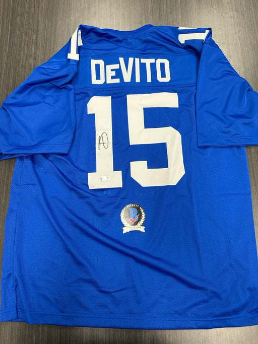 Tommy Devito Signed New York Giants Custom Jersey Beckett COA