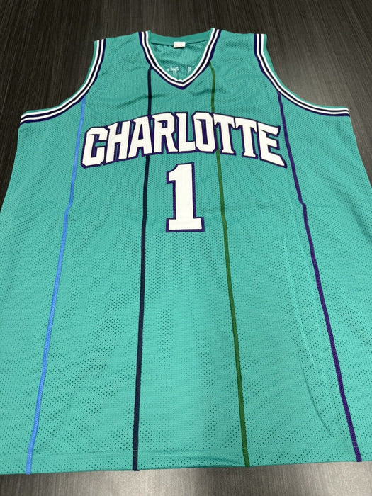 Muggsy Bogues Signed Charlotte Hornets Custom Jersey Beckett COA