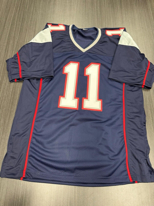 Drew Bledsoe Signed New England Patriots Custom Jersey Beckett COA