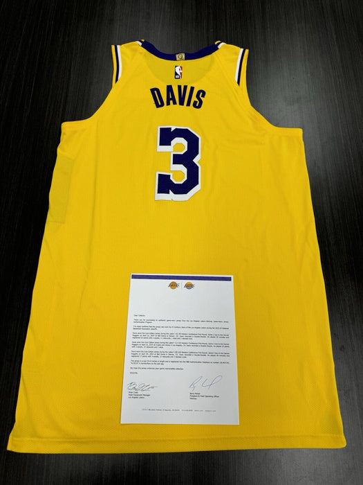 Anthony Davis Lakers 2024 NBA Game Used Jersey Meigray LOA Worn 3 Games