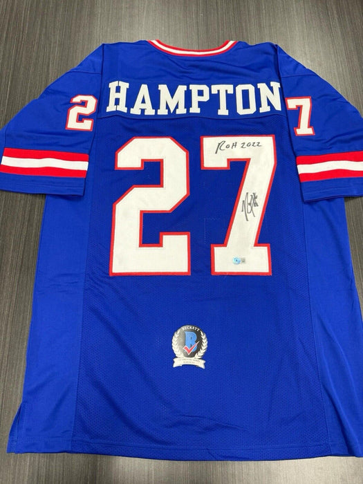 Rodney Hampton Signed New York Giants Custom Jersey Beckett COA