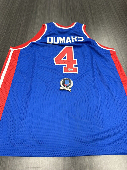 Joe Dumars Signed Detroit Pistons Custom Jersey Beckett COA