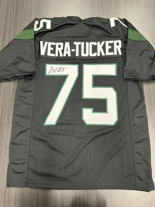 Alijah Vera Tucker Signed New York Jets Custom Jersey JSA COA