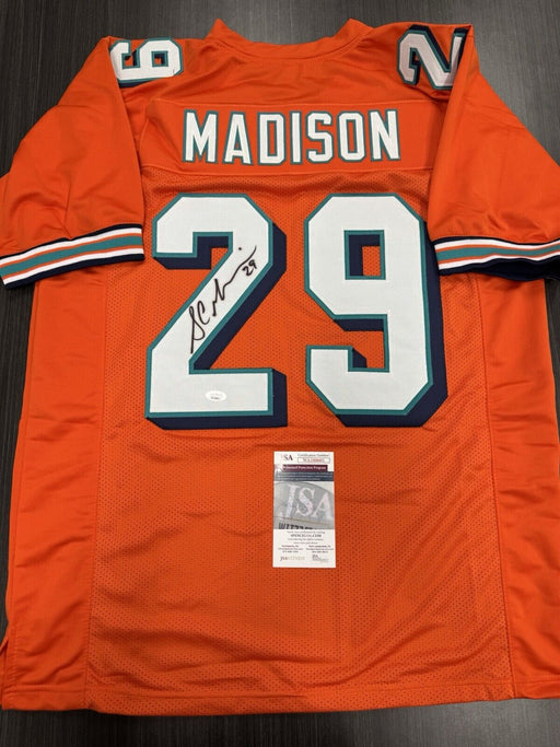 Sam Madison Signed Miami Dolphins Custom Jersey JSA COA
