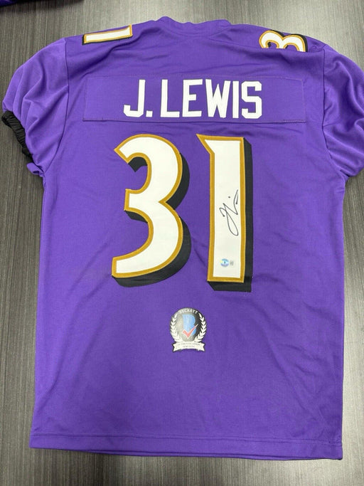 Jamal Lewis Signed Baltimore Ravens Custom Jersey Beckett COA