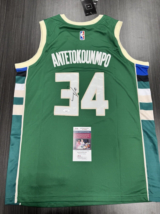 Giannis Antetokounmpo Signed Milwaukeee Bucks Jersey JSA COA