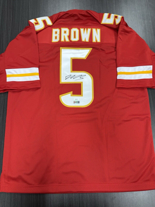 Marquise Hollywood Brown Signed Kansas City Chiefs Custom Jersey JSA COA