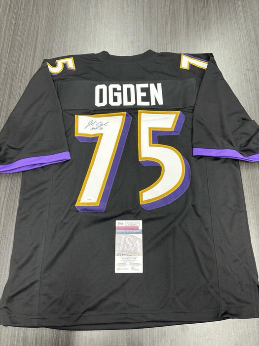 Jonathan Ogden Signed Baltimore Ravens Custom Jersey JSA COA