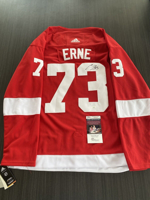 Adam Erne Signed Detroit Red Wings Jersey JSA COA