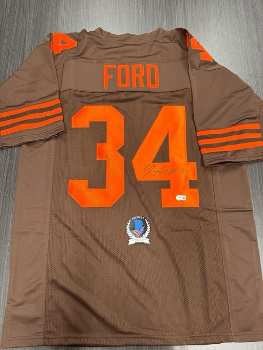 Jerome Ford Signed Cleveland Browns Custom Jersey Beckett COA