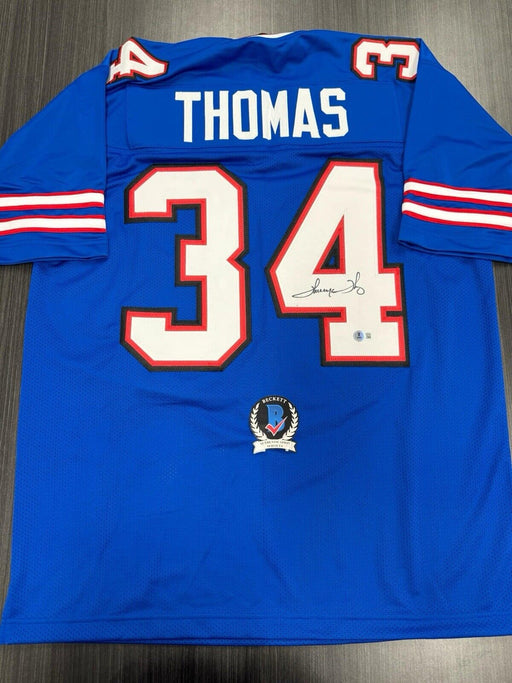 Thurman Thomas Signed Buffalo Bills Custom Jersey Beckett COA