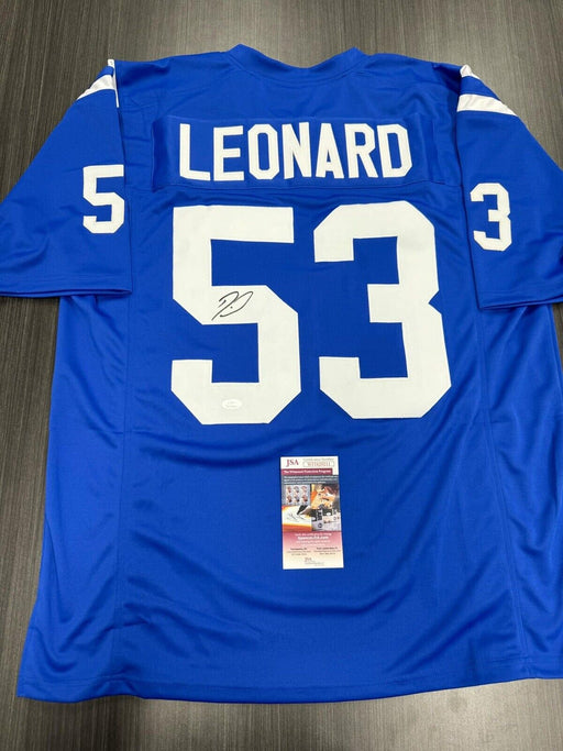 Darius Leonard Signed Indianapolis Colts Custom Jersey JSA COA