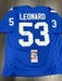 Darius Leonard Signed Indianapolis Colts Custom Jersey JSA COA