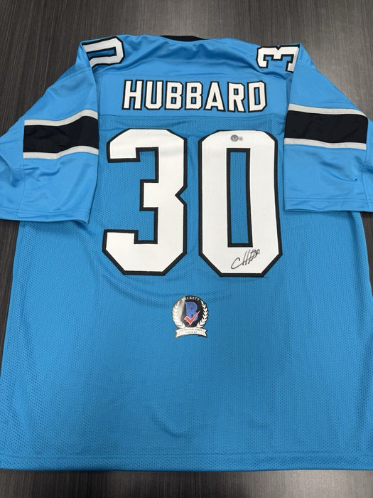Chuba Hubbard Signed Carolina Panthers Custom Jersey Beckett COA
