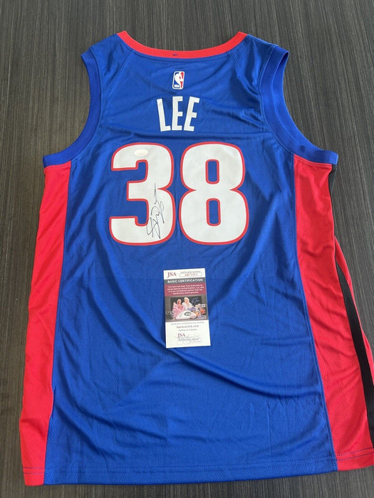 Saben Lee Signed Detroit Pistons Jersey JSA COA