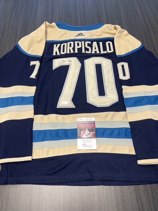 Joonas Korpisalo Signed Columbus Blue Jackets Jersey JSA COA