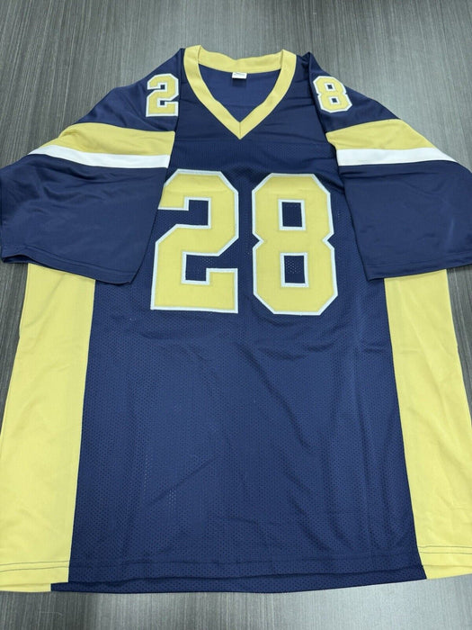 Marshall Faulk Signed St Louis Rams Custom Jersey JSA COA