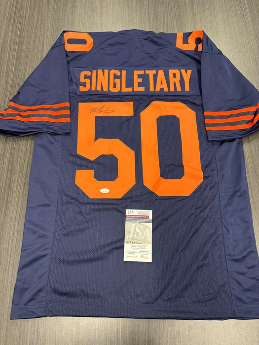 Mike singletary Signed Chicago Bears Custom Jersey JSA COA