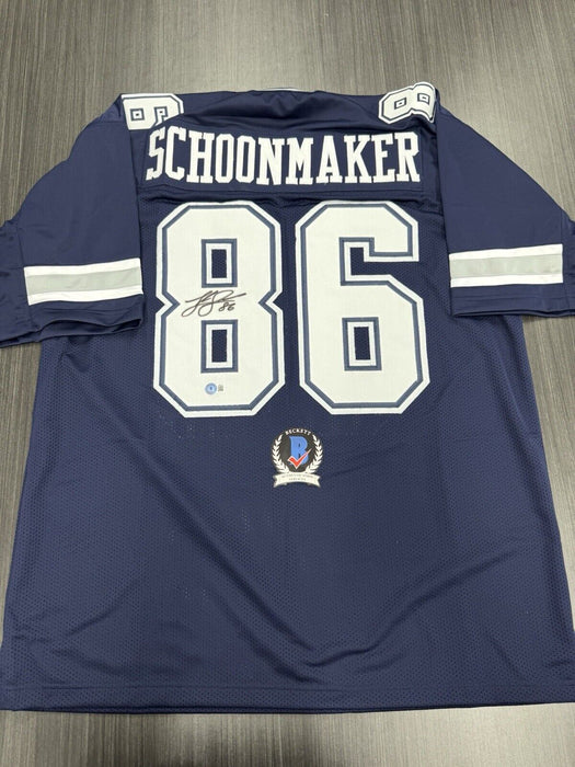 Luke Schoonmaker Signed Dallas Cowboys Custom Jersey Beckett COA 
