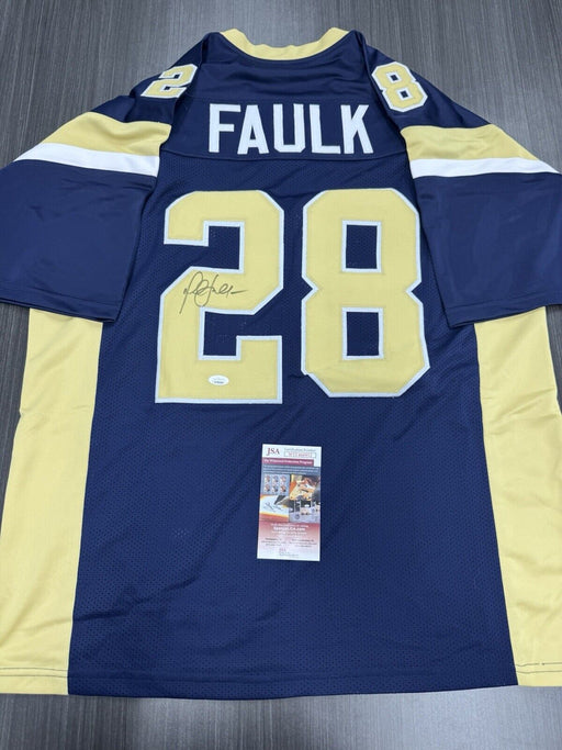 Marshall Faulk Signed St Louis Rams Custom Jersey JSA COA