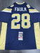 Marshall Faulk Signed St Louis Rams Custom Jersey JSA COA