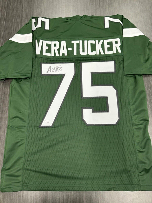 Alijah Vera Tucker Signed New York Jets Custom Jersey JSA COA