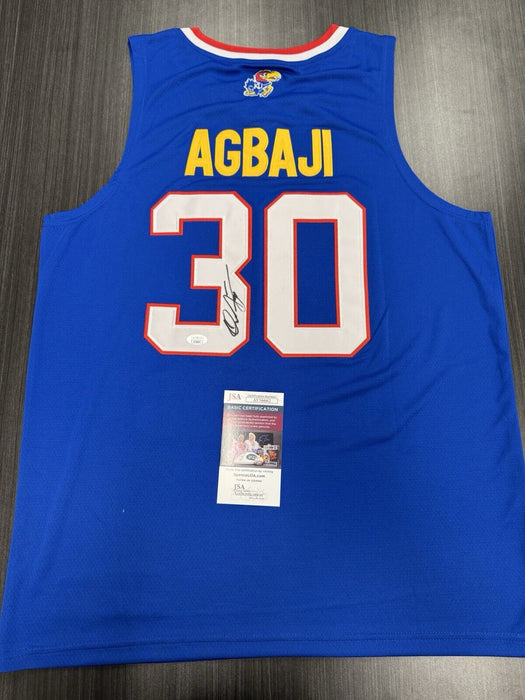 Ochai Agbaji Signed Kansas Jayhawks Jersey JSA COA