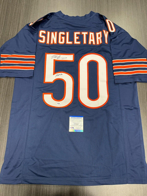 Mike singletary Signed Chicago Bears Custom Jersey PSA COA